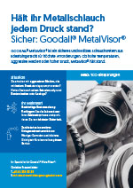 Flyer Metallschlauch Goodall® MetalVisor® - Bild Metal Hose, Vorteile, Kontakt