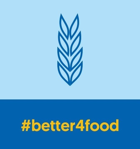 Lebensmittel #better4food blaues Icon Ähre
