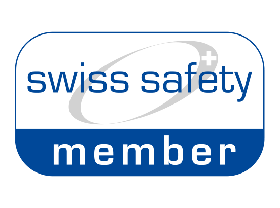 swiss safety member Logo in blau