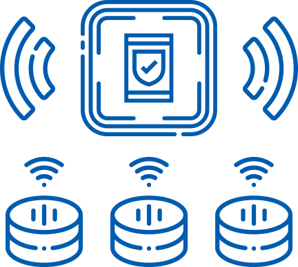 Dispositif de mesure d'icônes avec radio et échange de données entre capteurs