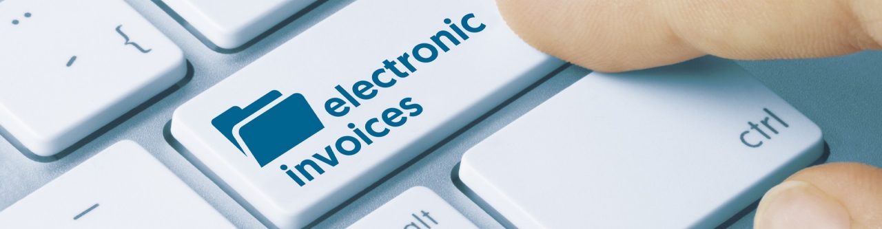 electronic invoices: white keyboard showing button for eBill